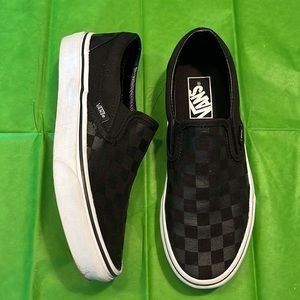 Classic Slip-O Sneaker in Black/Black Checkerboard